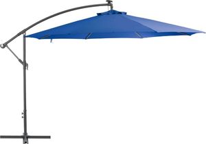 vidaXL Parasol wiszący z aluminiowym słupkiem, 350 cm, niebieski 1