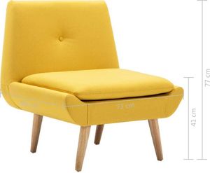 vidaXL Fotel, żółty, tkanina 8