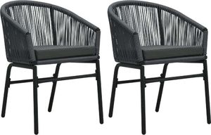 vidaXL krzesła ogrodowe, 2 sztuki, antracytowe, rattan PVC (48137) 1