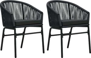 vidaXL Krzesła ogrodowe, 2 sztuki, czarne, rattan PVC (48135) 1