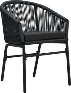 vidaXL Krzesła ogrodowe, 2 sztuki, czarne, rattan PVC (48135) 2