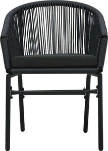 vidaXL Krzesła ogrodowe, 2 sztuki, czarne, rattan PVC (48135) 3