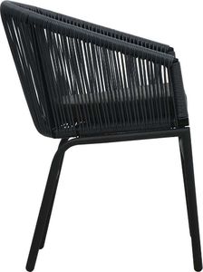 vidaXL Krzesła ogrodowe, 2 sztuki, czarne, rattan PVC (48135) 4