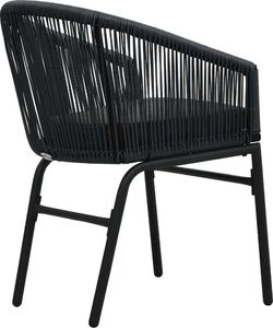 vidaXL Krzesła ogrodowe, 2 sztuki, czarne, rattan PVC (48135) 5