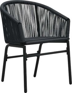 vidaXL Krzesła ogrodowe, 2 sztuki, czarne, rattan PVC (48135) 6