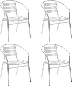 vidaXL krzesła ogrodowe, sztaplowane, 4 sztuki, aluminium (48708) 1