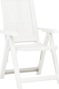 vidaXL Rozkładane krzesła do ogrodu, 2 szt., plastikowe, białe 2