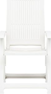 vidaXL Rozkładane krzesła do ogrodu, 2 szt., plastikowe, białe 3