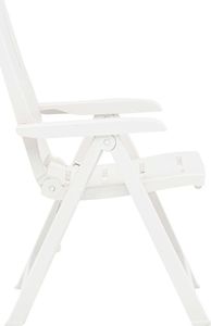 vidaXL Rozkładane krzesła do ogrodu, 2 szt., plastikowe, białe 4