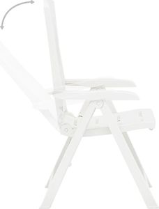 vidaXL Rozkładane krzesła do ogrodu, 2 szt., plastikowe, białe 5