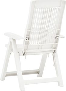 vidaXL Rozkładane krzesła do ogrodu, 2 szt., plastikowe, białe 6