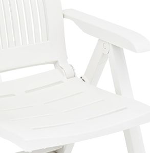 vidaXL Rozkładane krzesła do ogrodu, 2 szt., plastikowe, białe 8