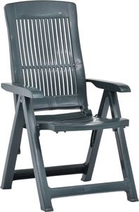 vidaXL Rozkładane krzesła do ogrodu, 2 szt., plastikowe, zielone 2