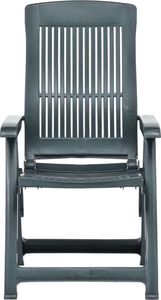 vidaXL Rozkładane krzesła do ogrodu, 2 szt., plastikowe, zielone 3