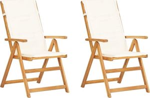 vidaXL rozkładane krzesła ogrodowe, 2 sztuki, brąz, lite drewno akacjowe (45937) 1