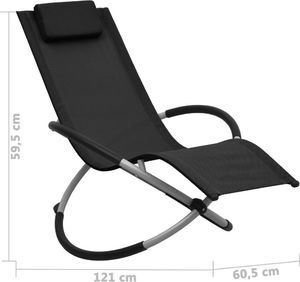 vidaXL leżak dla dzieci, stalowy, czarny (47793) 6