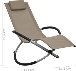 vidaXL leżak dla dzieci, stalowy, taupe (47795) 6