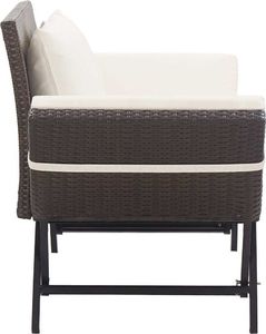 vidaXL ławka ogrodowa z poduszkami, 176 cm, brązowa, polirattan (46231) 3