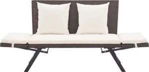 vidaXL ławka ogrodowa z poduszkami, 176 cm, brązowa, polirattan (46231) 6