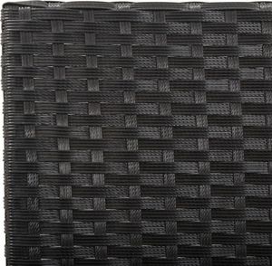 vidaXL Ławka ogrodowa z poduszkami, 176 cm, czarna, polirattan 8