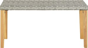 vidaXL ławka ogrodowa, 120 cm, szara, polirattan i drewno akacjowe (46489) 2