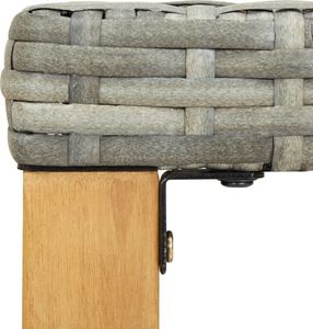 vidaXL ławka ogrodowa, 120 cm, szara, polirattan i drewno akacjowe (46489) 5