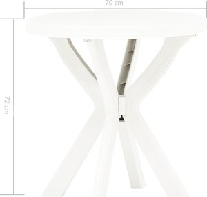 vidaXL stolik bistro, biały, 70 cm, plastikowy (48796) 1