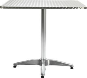 vidaXL Stolik ogrodowy, srebrny, 80x80x70 cm, aluminiowy 2