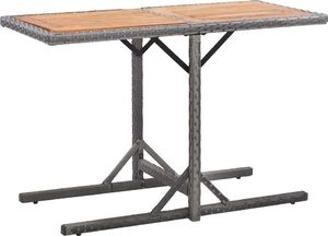 vidaXL stół ogrodowy, antracytowy, rattan PE i lite drewno akacjowe (46457) 1