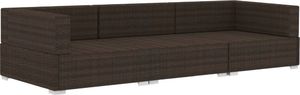 vidaXL 3-częściowa sofa do ogrodu, z poduszkami, polirattan, brązowa (47265) 3