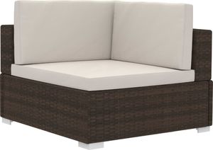 vidaXL 3-częściowa sofa do ogrodu, z poduszkami, polirattan, brązowa (47265) 4