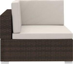 vidaXL 3-częściowa sofa do ogrodu, z poduszkami, polirattan, brązowa (47265) 5