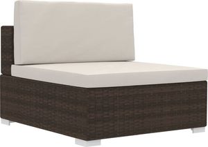 vidaXL 3-częściowa sofa do ogrodu, z poduszkami, polirattan, brązowa (47265) 7
