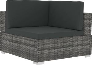 vidaXL 3 częściowa sofa do ogrodu, z poduszkami, polirattan, szara (47266) 4