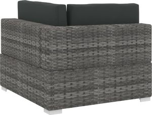 vidaXL 3 częściowa sofa do ogrodu, z poduszkami, polirattan, szara (47266) 6