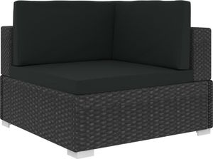 vidaXL 3 częściowa sofa ogrodowa z poduszkami, rattan PE, czarna (47267) 4