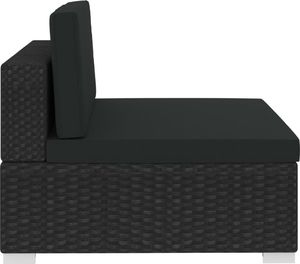 vidaXL 3 częściowa sofa ogrodowa z poduszkami, rattan PE, czarna (47267) 8