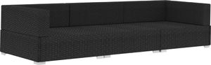 vidaXL 3 częściowa sofa ogrodowa z poduszkami, rattan PE, czarny (47264) 3