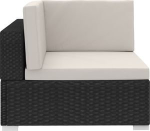 vidaXL 3 częściowa sofa ogrodowa z poduszkami, rattan PE, czarny (47264) 5