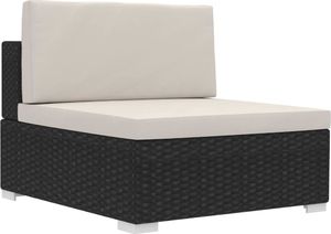 vidaXL 3 częściowa sofa ogrodowa z poduszkami, rattan PE, czarny (47264) 7