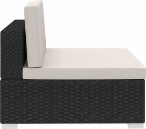 vidaXL 3 częściowa sofa ogrodowa z poduszkami, rattan PE, czarny (47264) 8