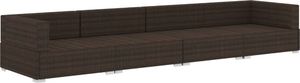 vidaXL 4 częściowa sofa do ogrodu, z poduszkami, polirattan, brązowa (47269) 3
