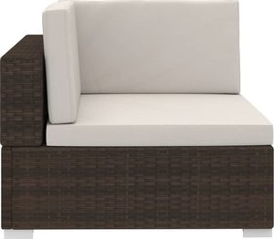 vidaXL 4 częściowa sofa do ogrodu, z poduszkami, polirattan, brązowa (47269) 5