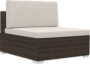 vidaXL 4 częściowa sofa do ogrodu, z poduszkami, polirattan, brązowa (47269) 7