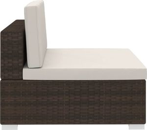 vidaXL 4 częściowa sofa do ogrodu, z poduszkami, polirattan, brązowa (47269) 8