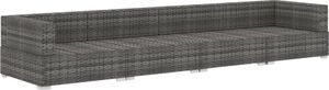 vidaXL 4 częściowa sofa do ogrodu, z poduszkami, polirattan, szara (47270) 3