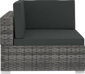 vidaXL 4 częściowa sofa do ogrodu, z poduszkami, polirattan, szara (47270) 5