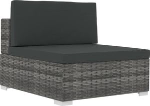 vidaXL 4 częściowa sofa do ogrodu, z poduszkami, polirattan, szara (47270) 7