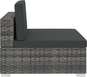 vidaXL 4 częściowa sofa do ogrodu, z poduszkami, polirattan, szara (47270) 8