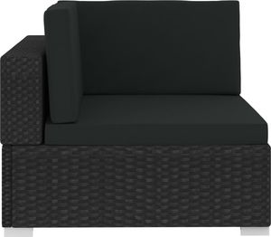 vidaXL 4 częściowa sofa ogrodowa, poduszki, rattan PE, czarna (47271) 5